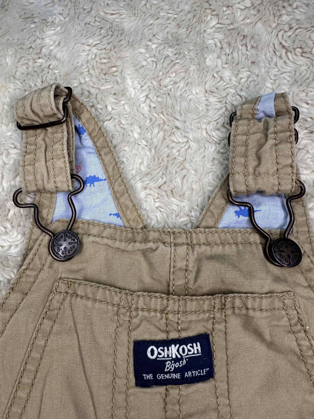OshKosh B'gosh utility carpenter cotton overalls Size 24M khaki classic unisex