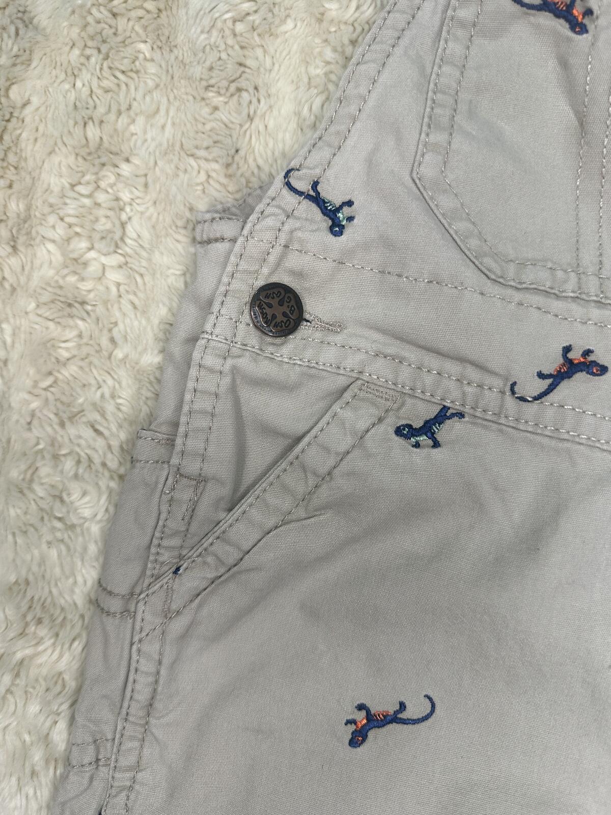 OshKosh B'gosh VestBak unisex khaki overalls 18M cotton embroidered classic