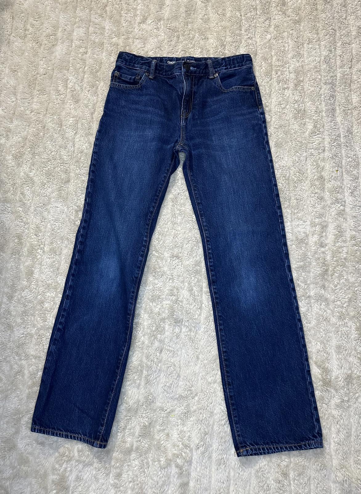 GAPKids 1969 classic slim straight medium-dark wash denim jeans Youth 14 Reg