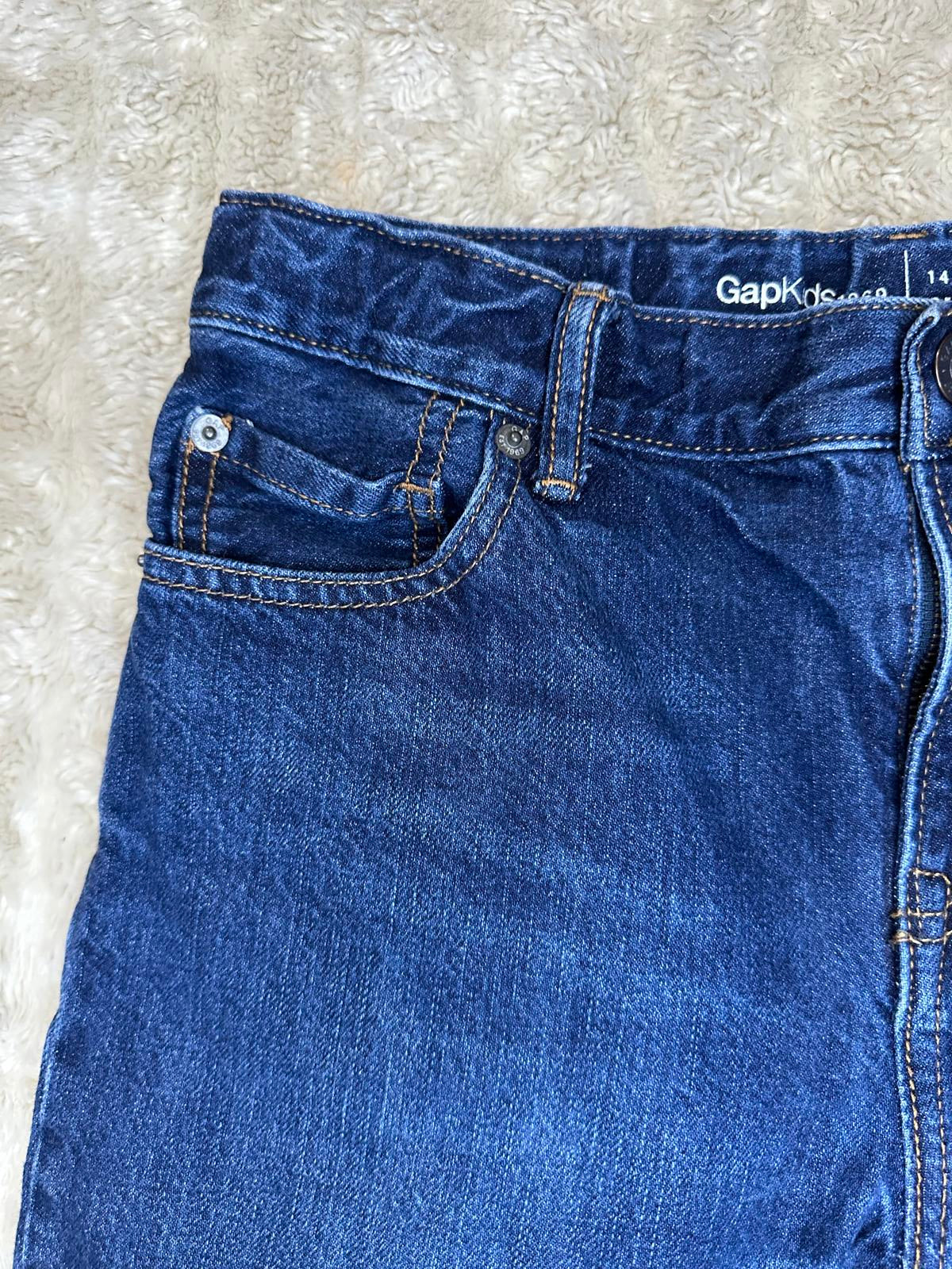 GAPKids 1969 classic slim straight medium-dark wash denim jeans Youth 14 Reg