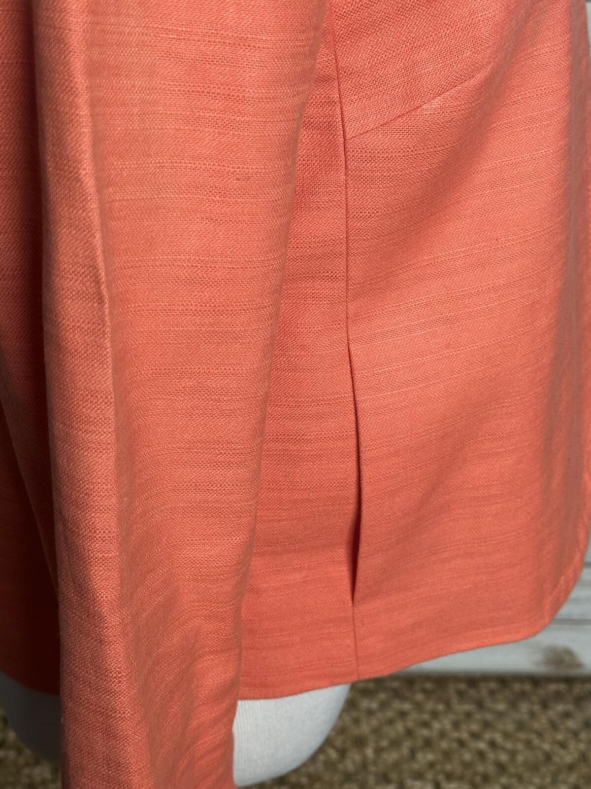 J.Crew coral linen-cotton textured structured collar cropped jacket Size 10