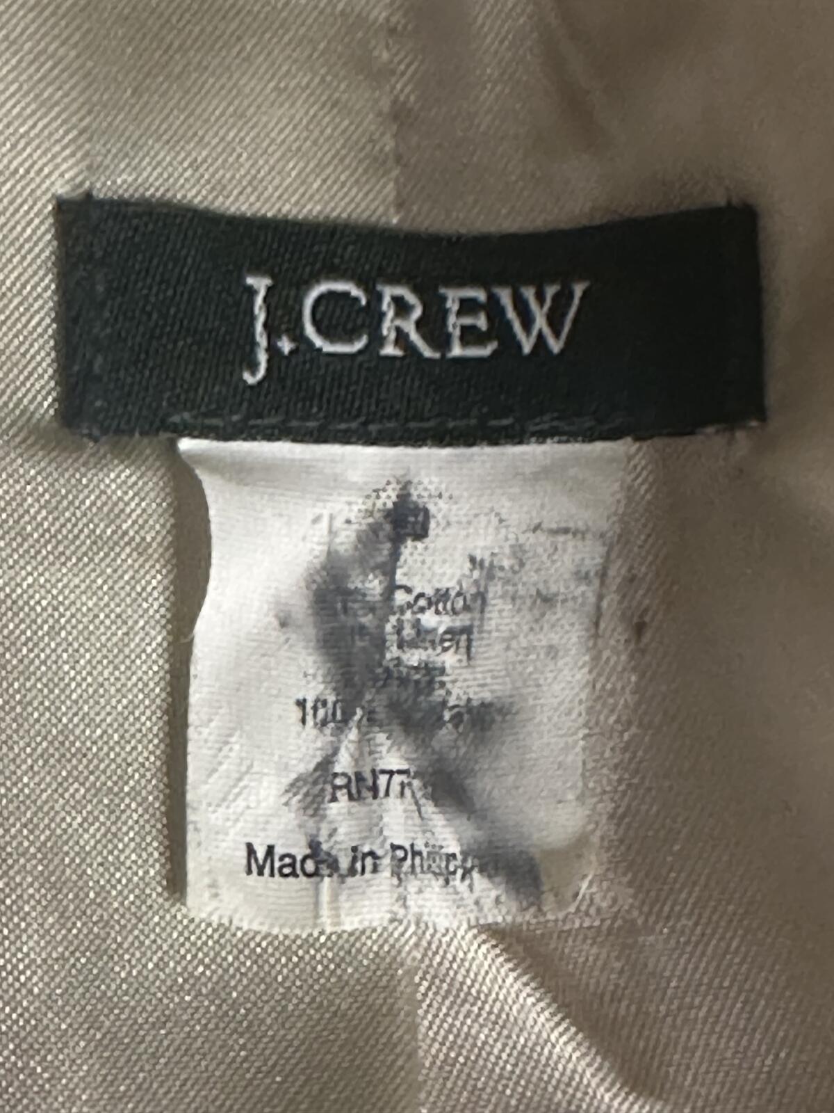 J.Crew coral linen-cotton textured structured collar cropped jacket Size 10