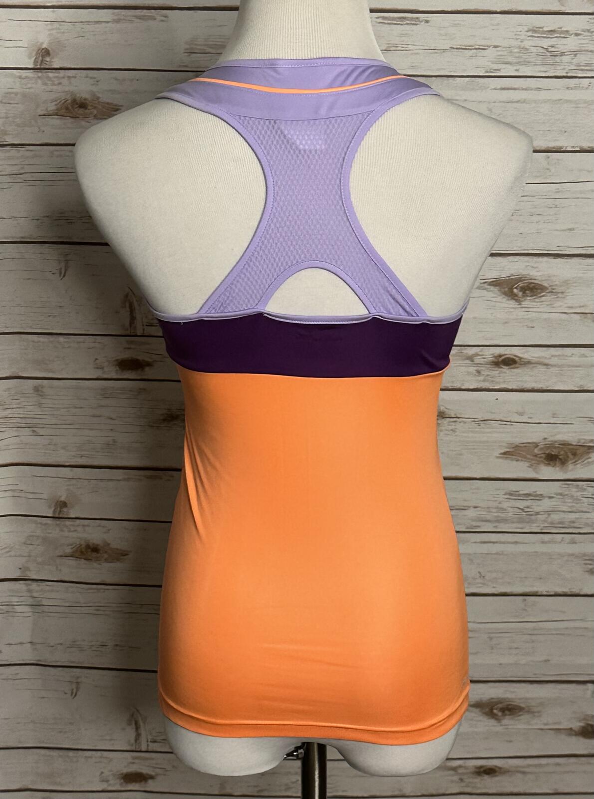 Adidas Youth Girl purple orange colorblock racerback tank top Large/13-14Y
