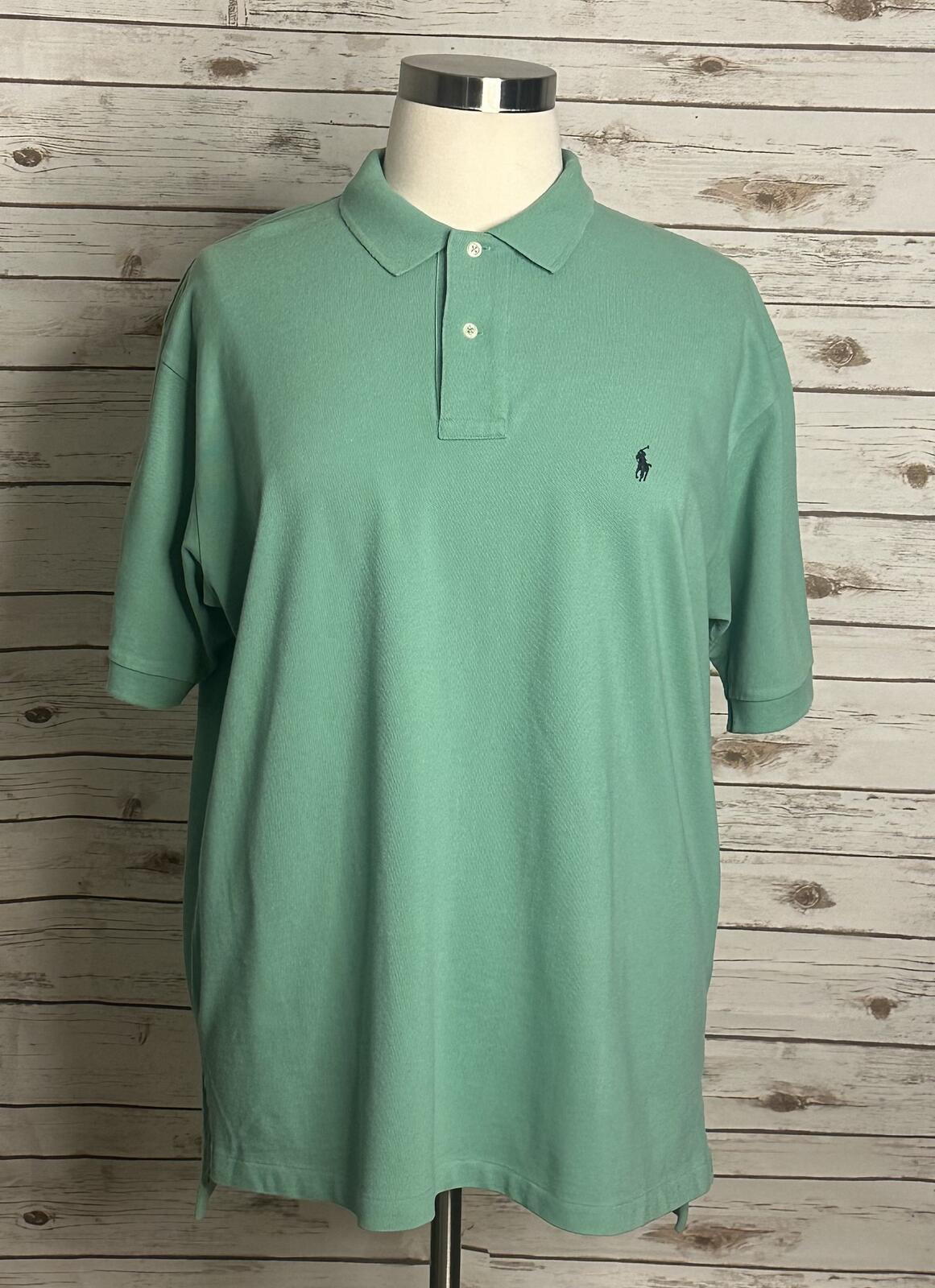 Polo Ralph Lauren mint green cotton short sleeve polo shirt XXL Y2K preppy golf