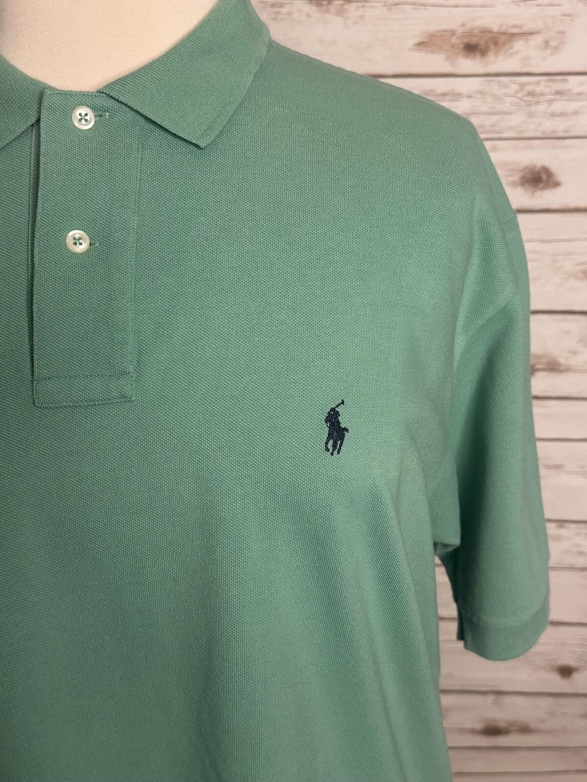 Polo Ralph Lauren mint green cotton short sleeve polo shirt XXL Y2K preppy golf