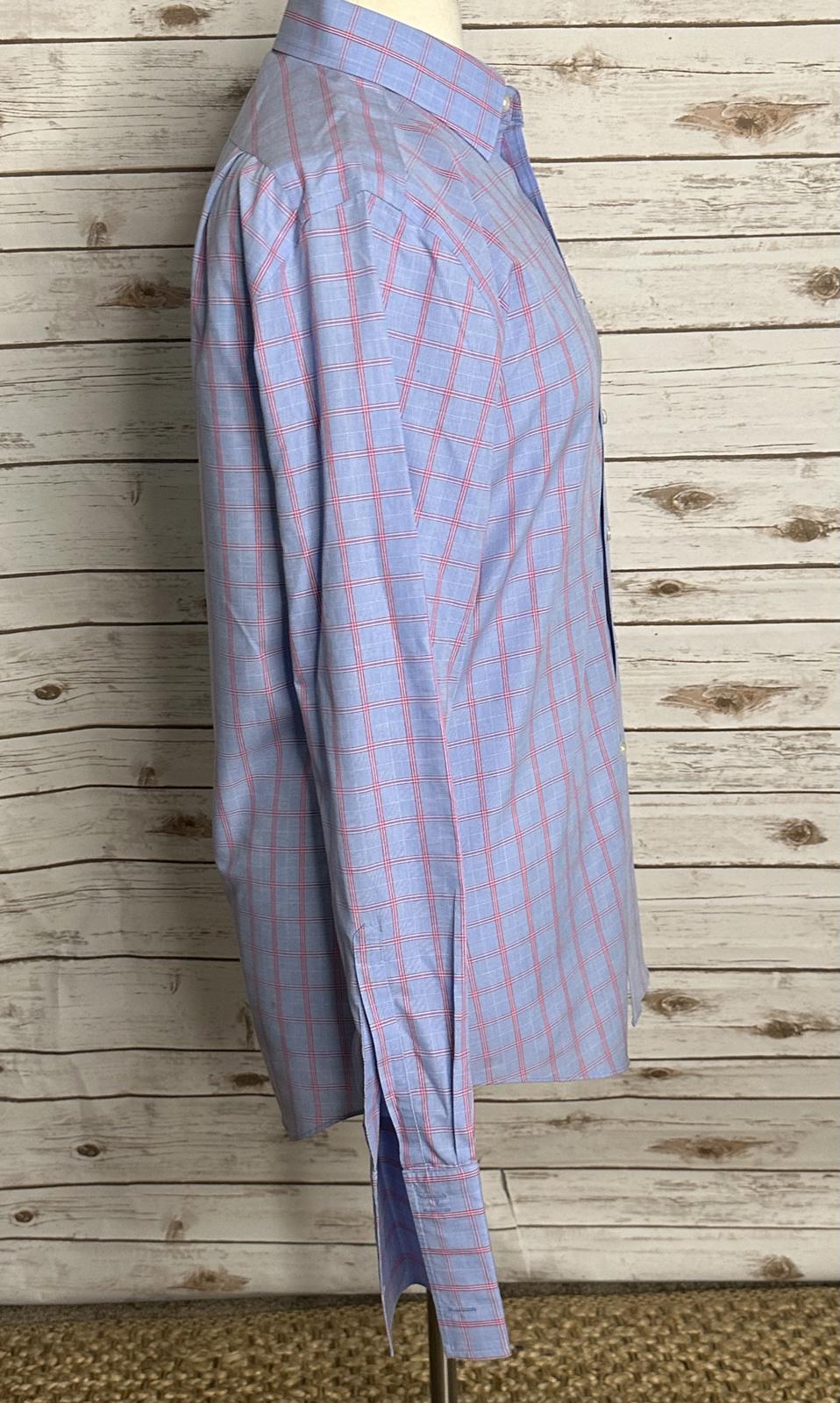 Charles Tyrwhitt Jermyn Street Non-Iron Slim Fit blue/red button-down shirt 16.5