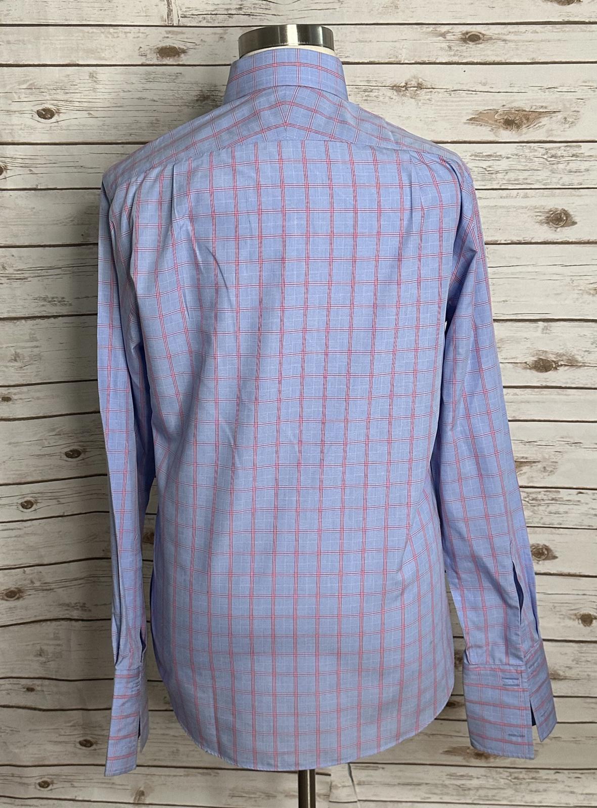 Charles Tyrwhitt Jermyn Street Non-Iron Slim Fit blue/red button-down shirt 16.5