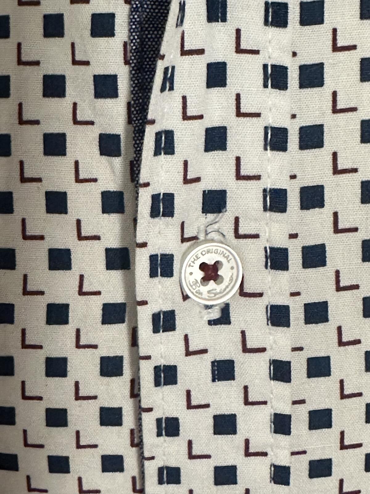 Ben Sherman cotton long sleeve mod geometric print button-up shirt Youth Size 5