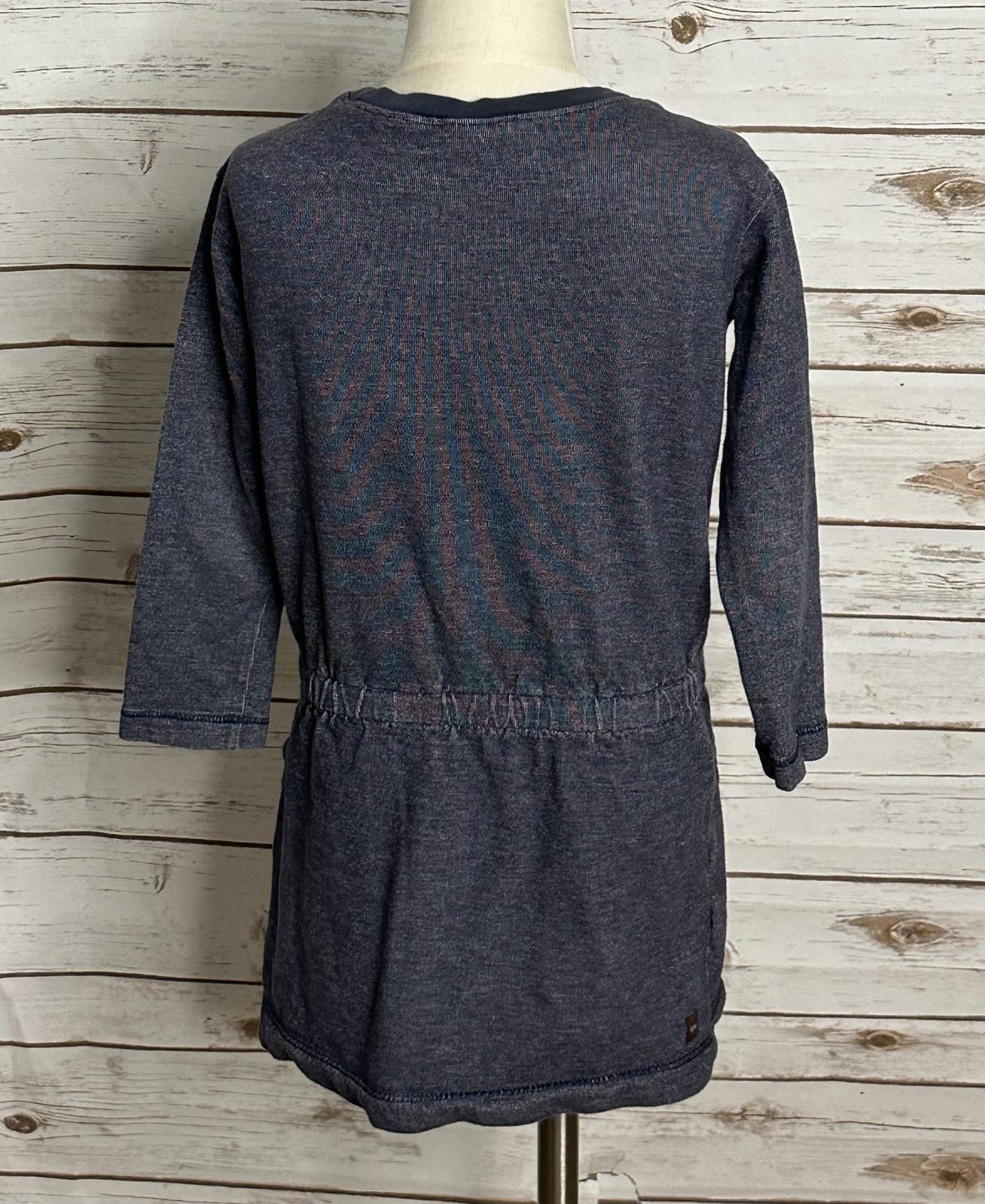 tea Collection chambray blue cotton embroidered floral skull knit tunic dress 5