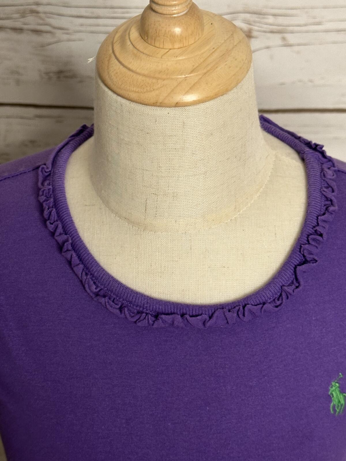 Ralph Lauren Girls cotton short sleeve t-shirt Size 4/4T purple classic preppy