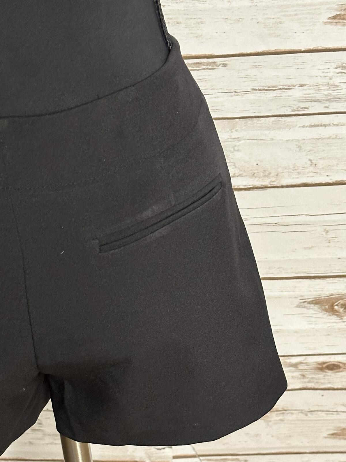 Zara Basic black pearl embellished wrap-style skort XS minimalist modern classic