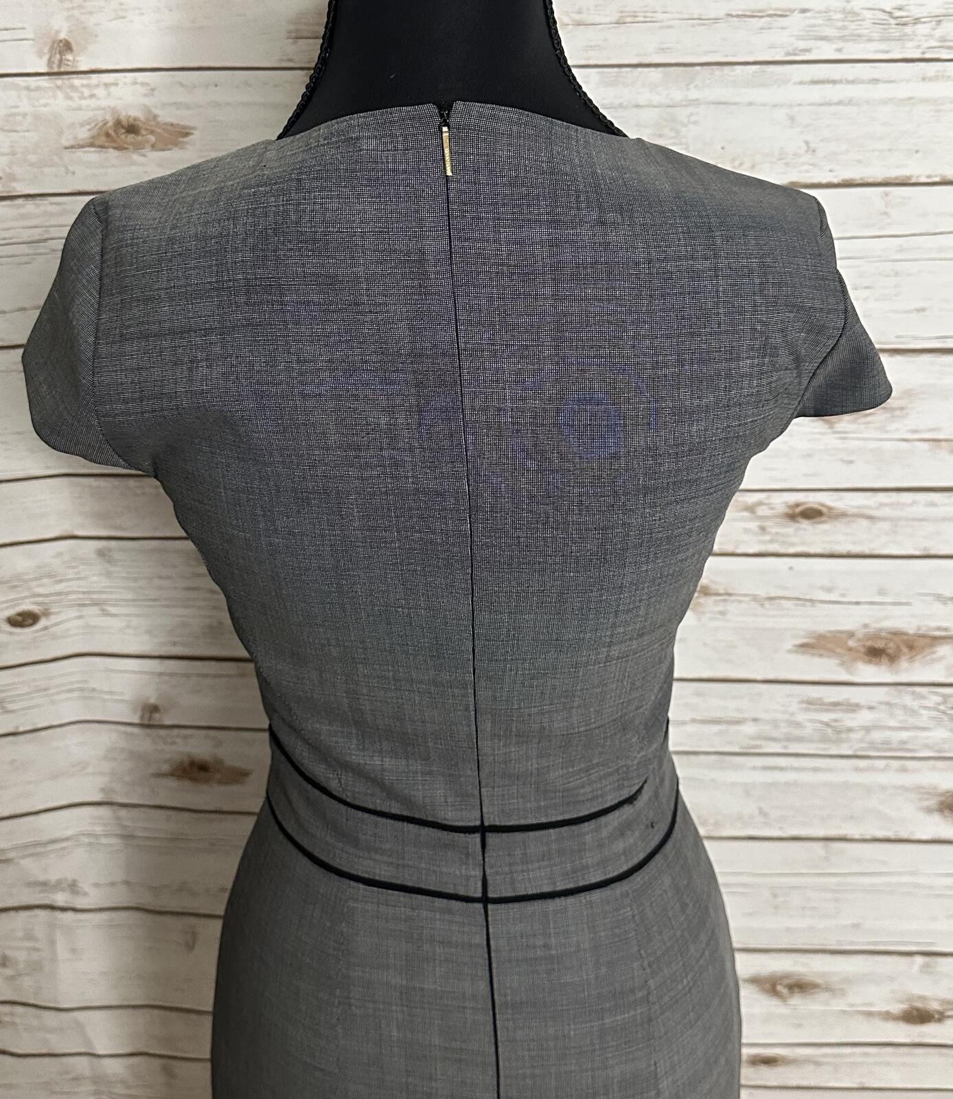 Boss Hugo Boss Virgin wool midi sheath dress Size 0/IT 36 grey office siren