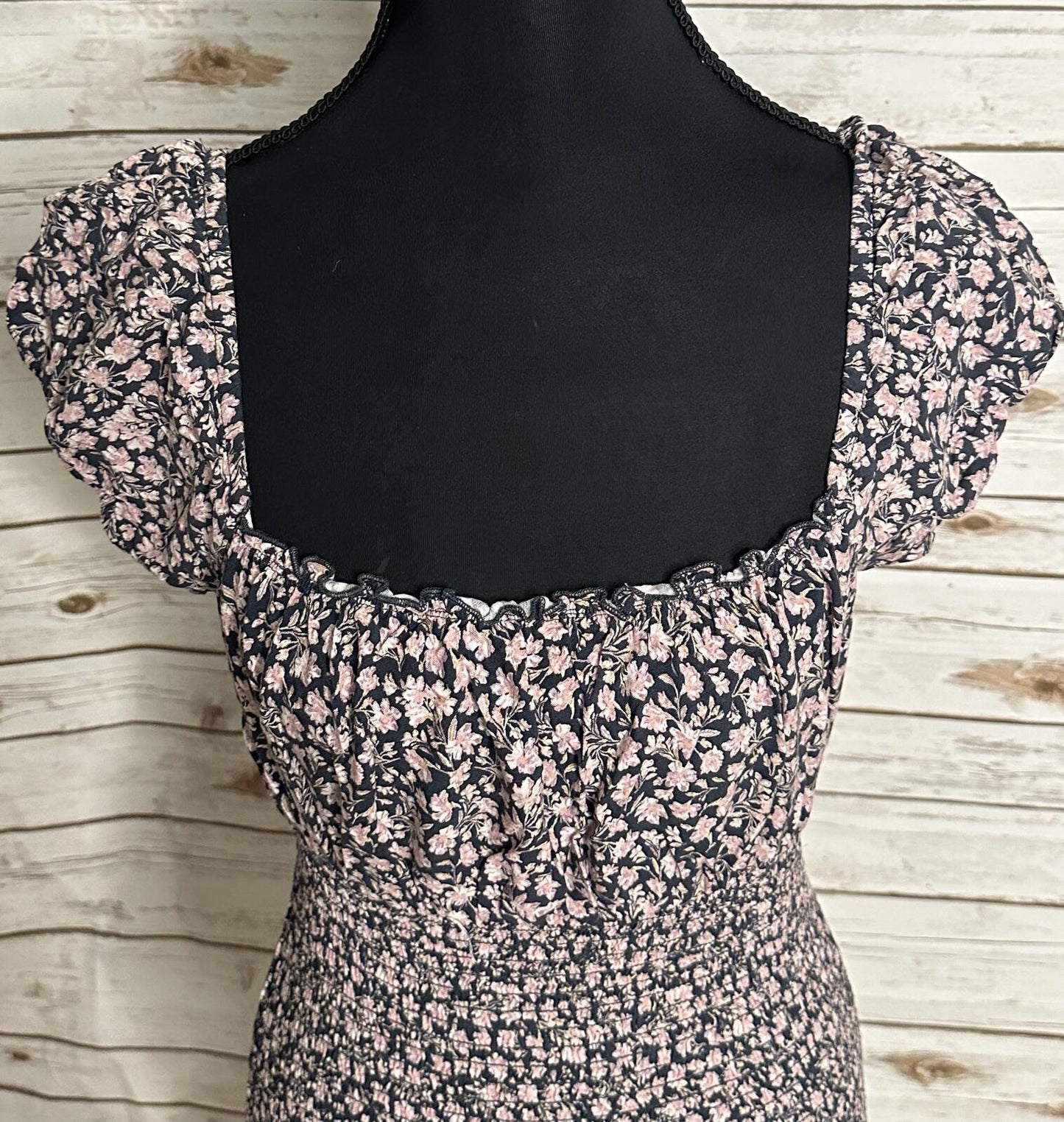Wild Fable floral smocked milkmaid mini dress Small ditsy floral bodycon