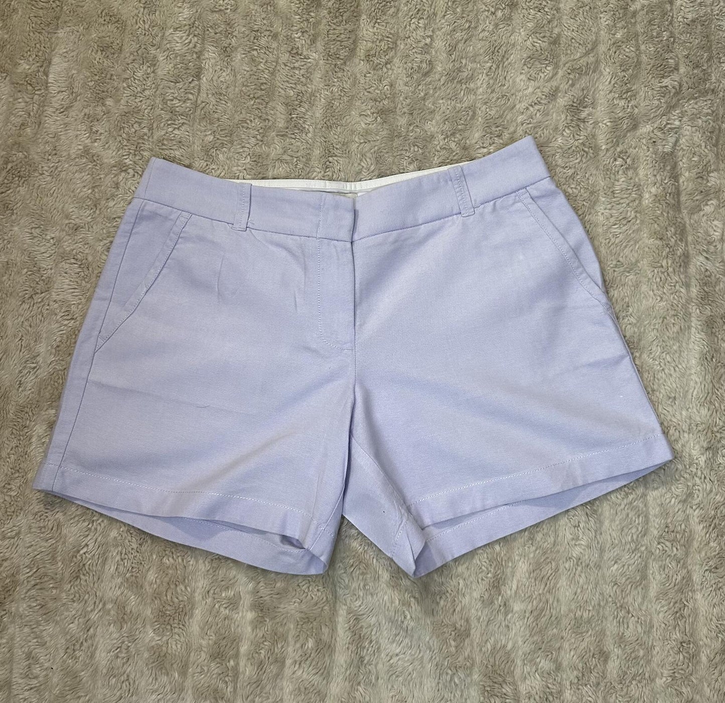 J.Crew Women's cotton chino shorts Size 6 lavender mid-rise classic preppy