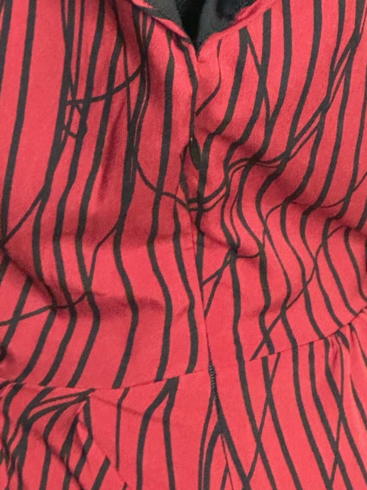 W118 by Walter Baker wrap-style cocktail dress Small red black abstract striped