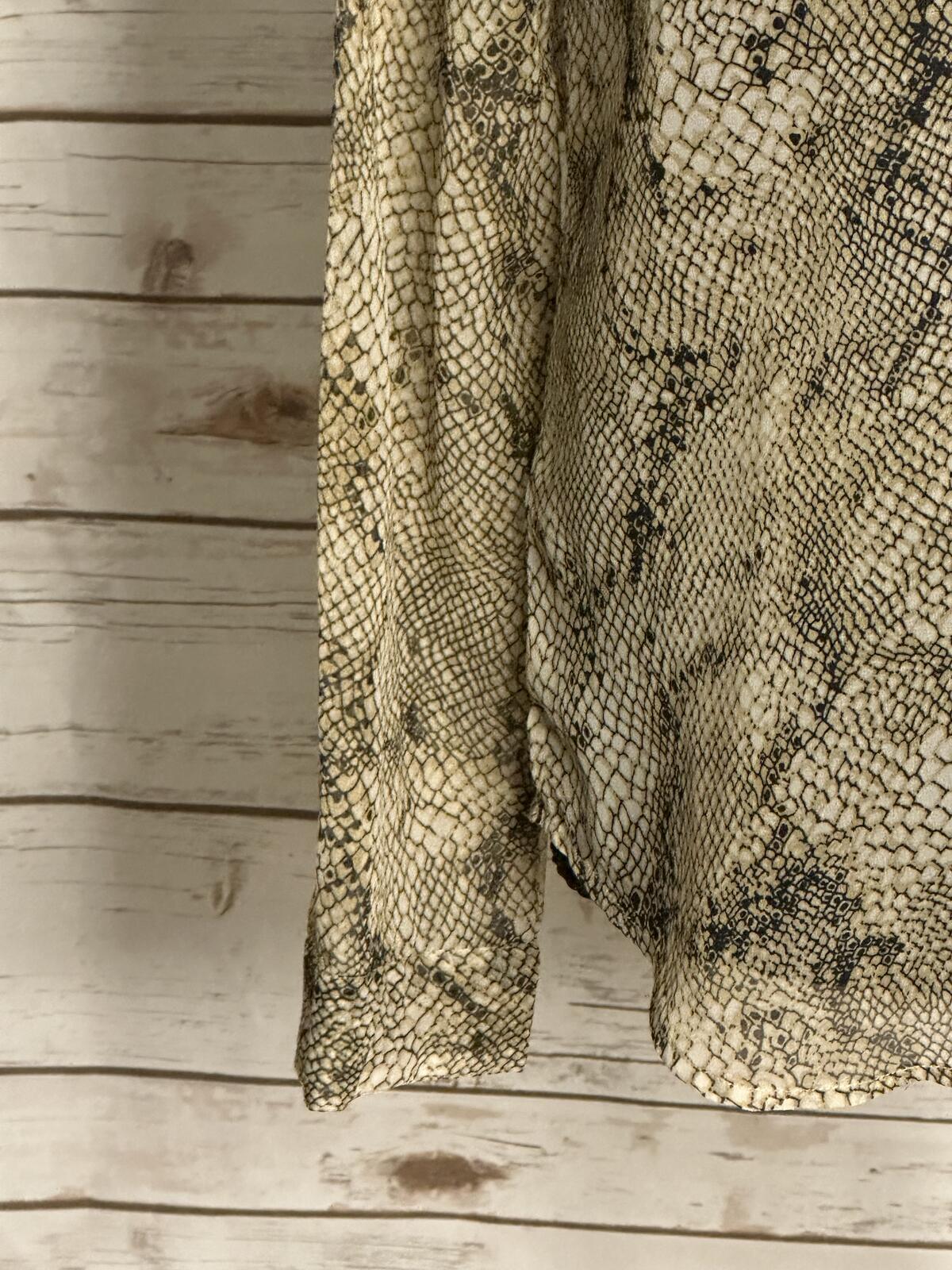 Urban Outfitters Ecote silk blouse Size XS snakeprint long sleeve button-up