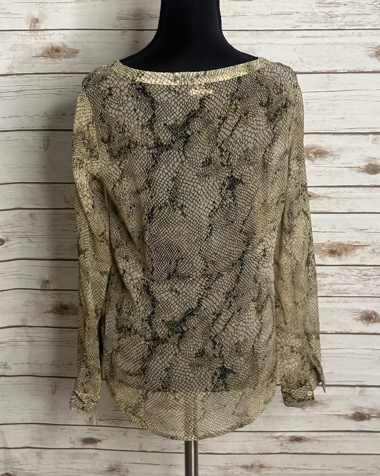 Urban Outfitters Ecote silk blouse Size XS snakeprint long sleeve button-up