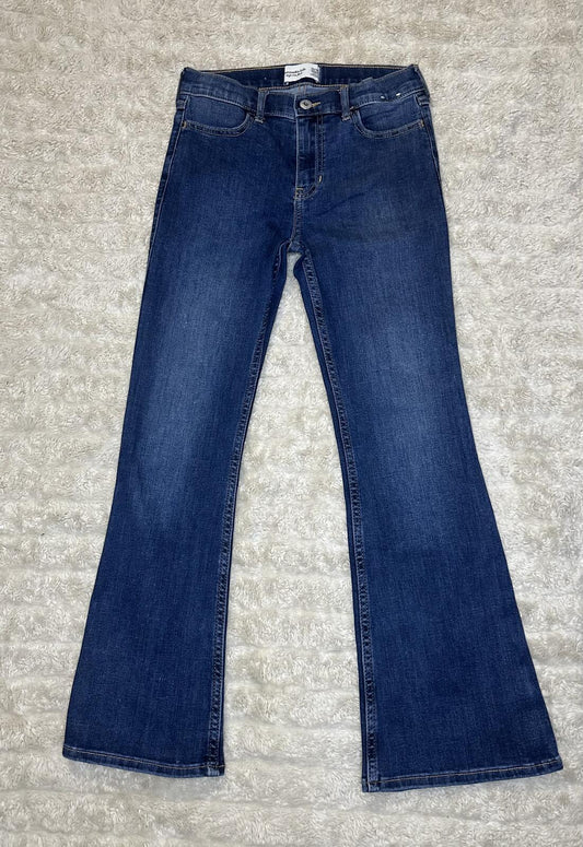 Abercrombie Kids HIgh Rise Flare medium wash denim jeans Size 13/14 Short