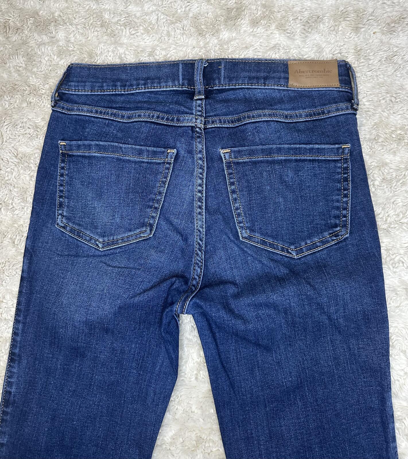 Abercrombie Kids HIgh Rise Flare medium wash denim jeans Size 13/14 Short