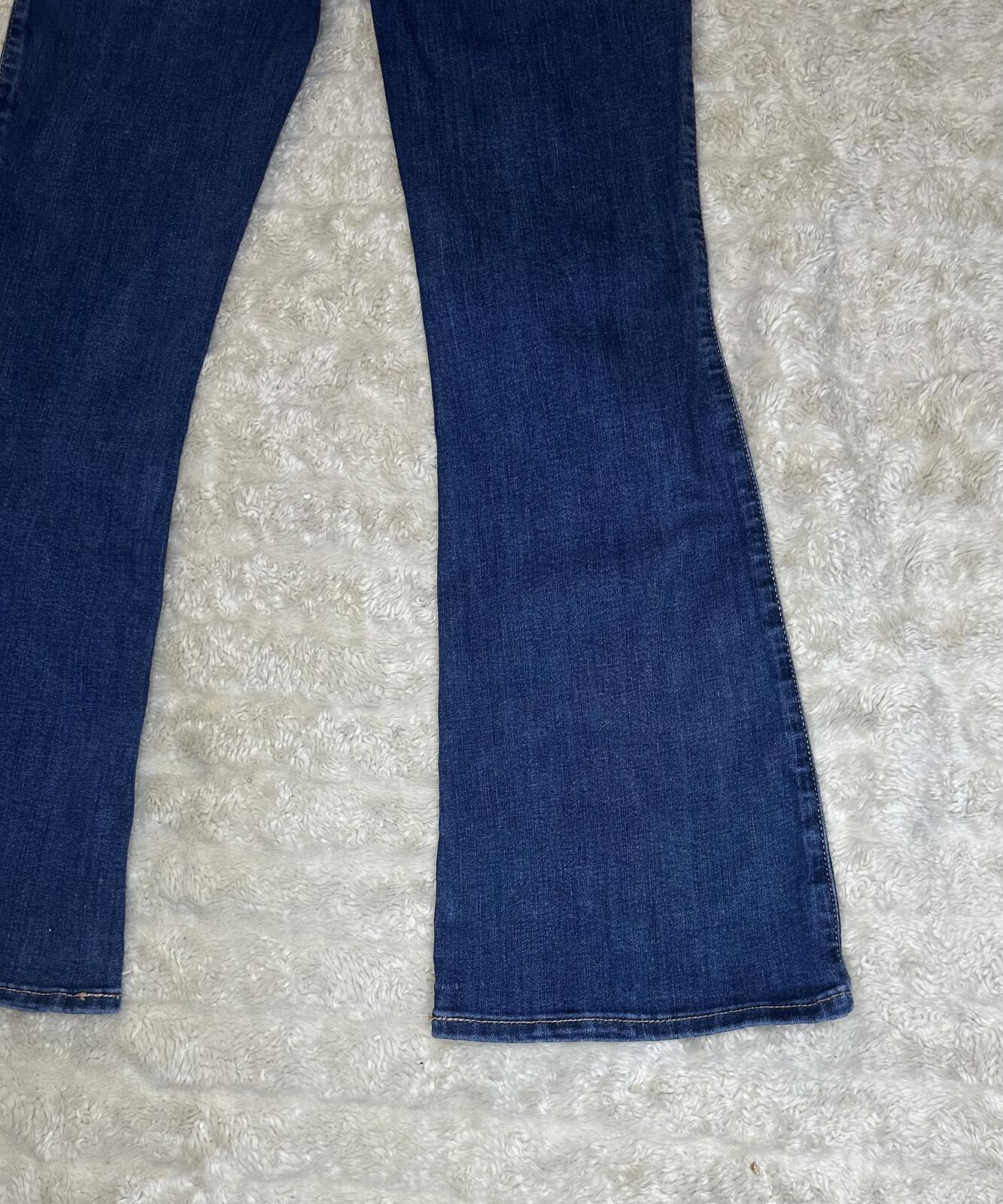 Abercrombie Kids HIgh Rise Flare medium wash denim jeans Size 13/14 Short