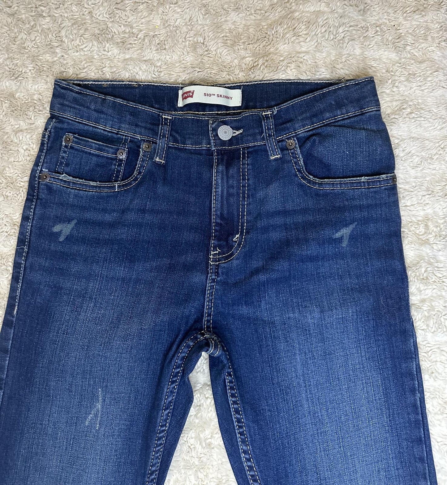 Levi's 510 Skinny distressed medium wash denim jeans Youth 16Reg 28x30