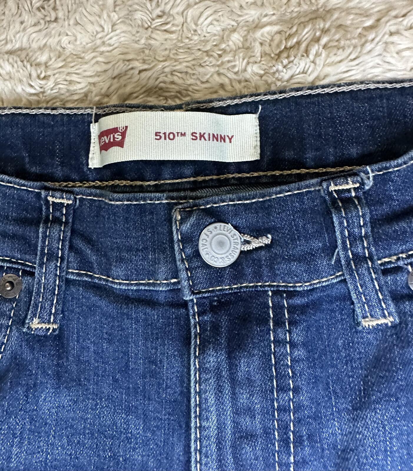 Levi's 510 Skinny distressed medium wash denim jeans Youth 16Reg 28x30