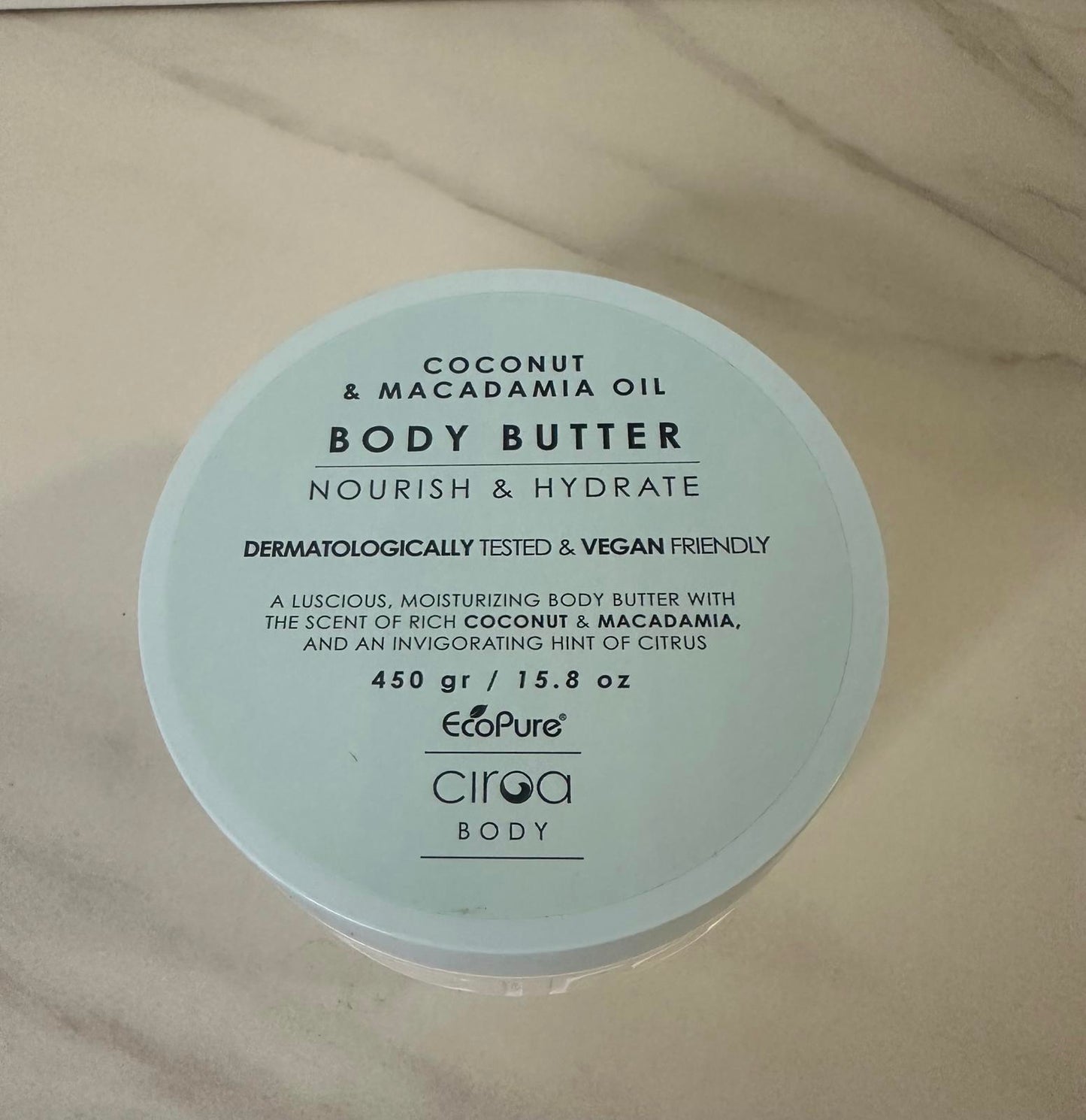 Ciroa Coconut & Macadamia Oil body butter (Nourish and Hydrate)