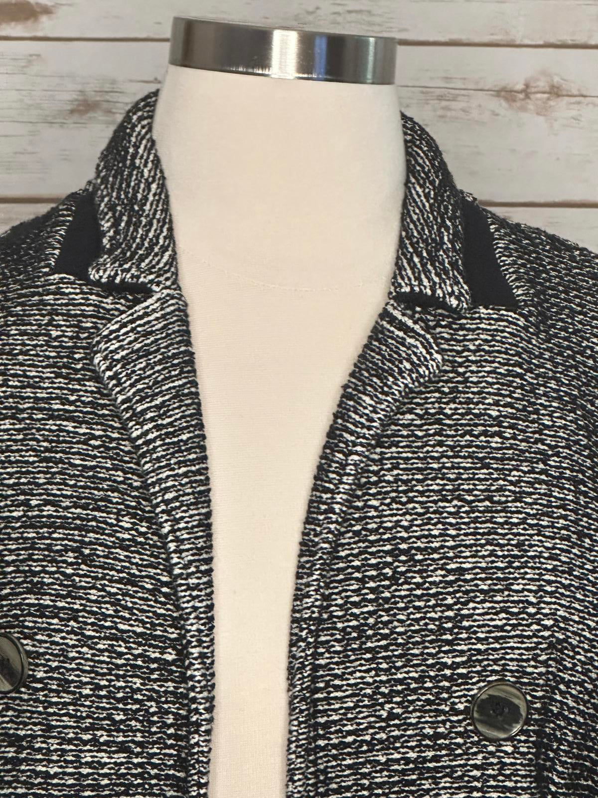 Chico's double-breasted notch collar sweater jacket Size XL