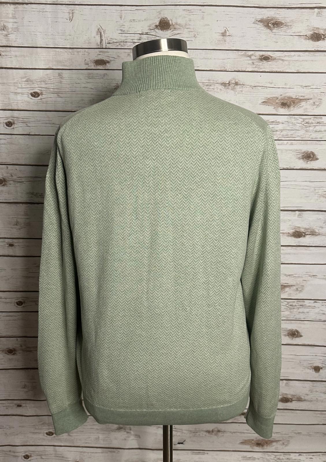 Brooks Brothers cotton/linen mock neck 1/4 zip long sleeve sweater Size Large