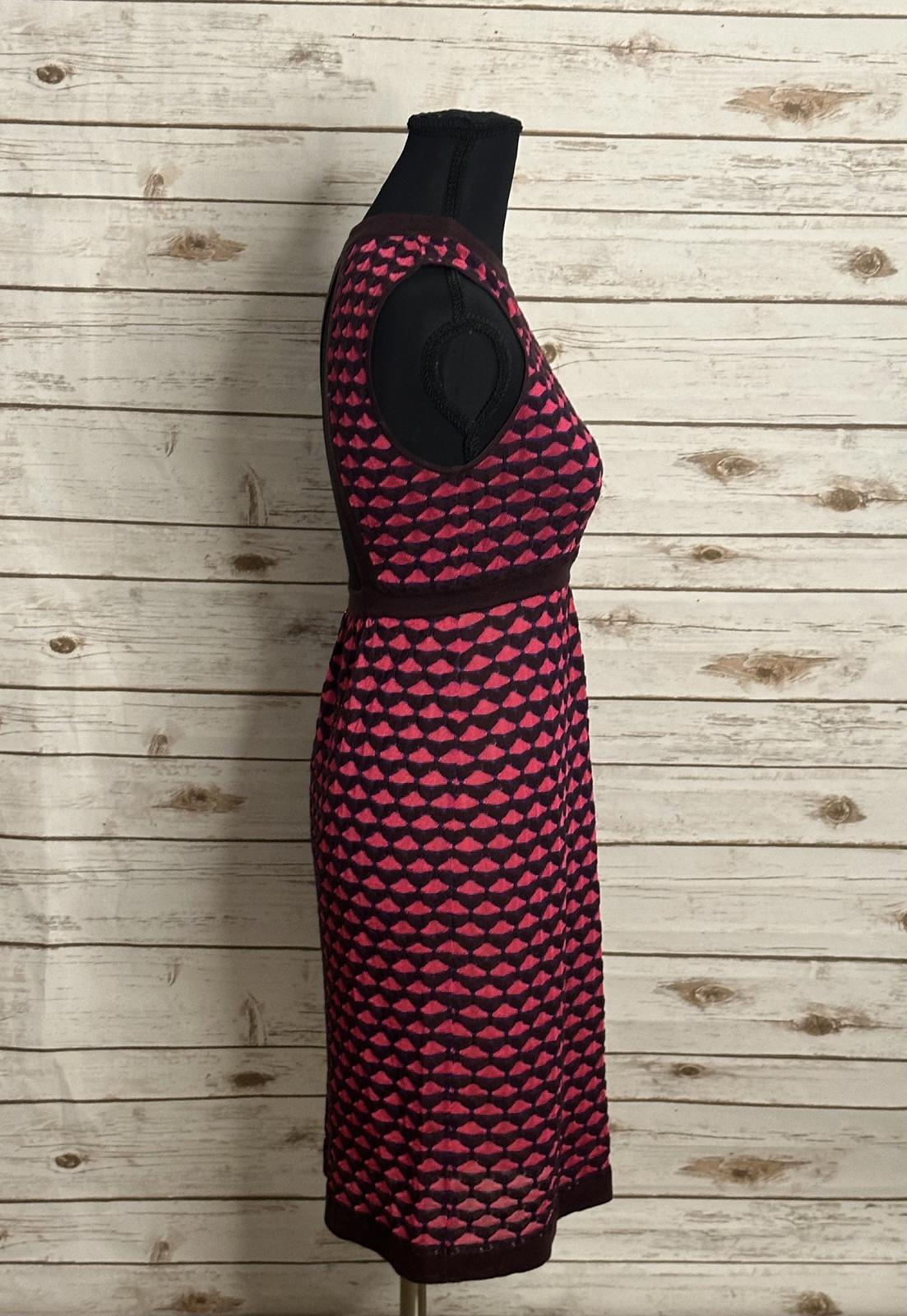 M Missoni pink/brown geometric sleeveless open back knit midi dress Size IT 40/4