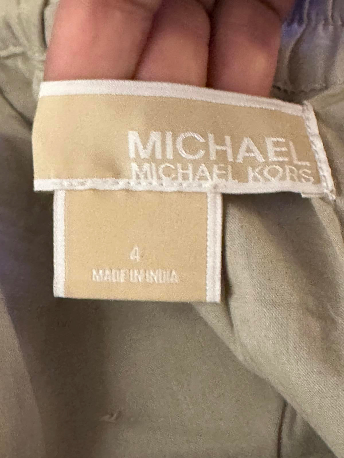 Michael Michael Kors casual tan cotton three-tiered ruffled skirt Size 4