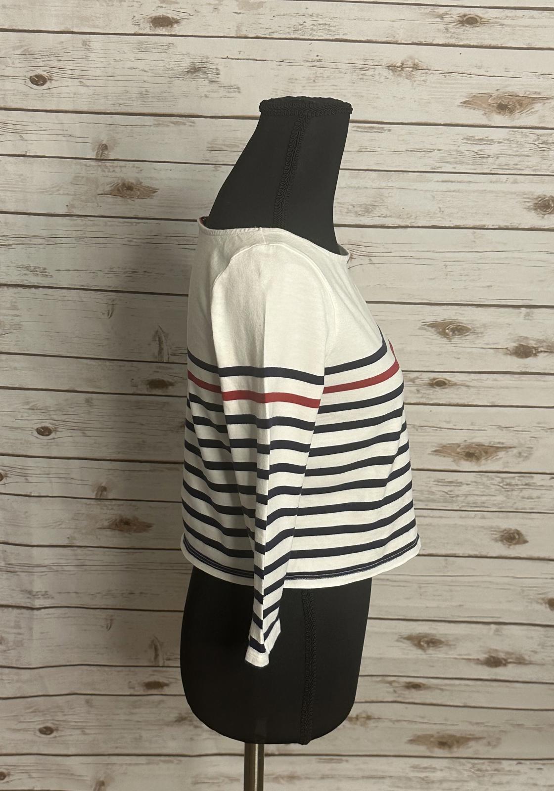 Urban Outfitters BDG nautical cotton white/navy/red striped crop top Size Small