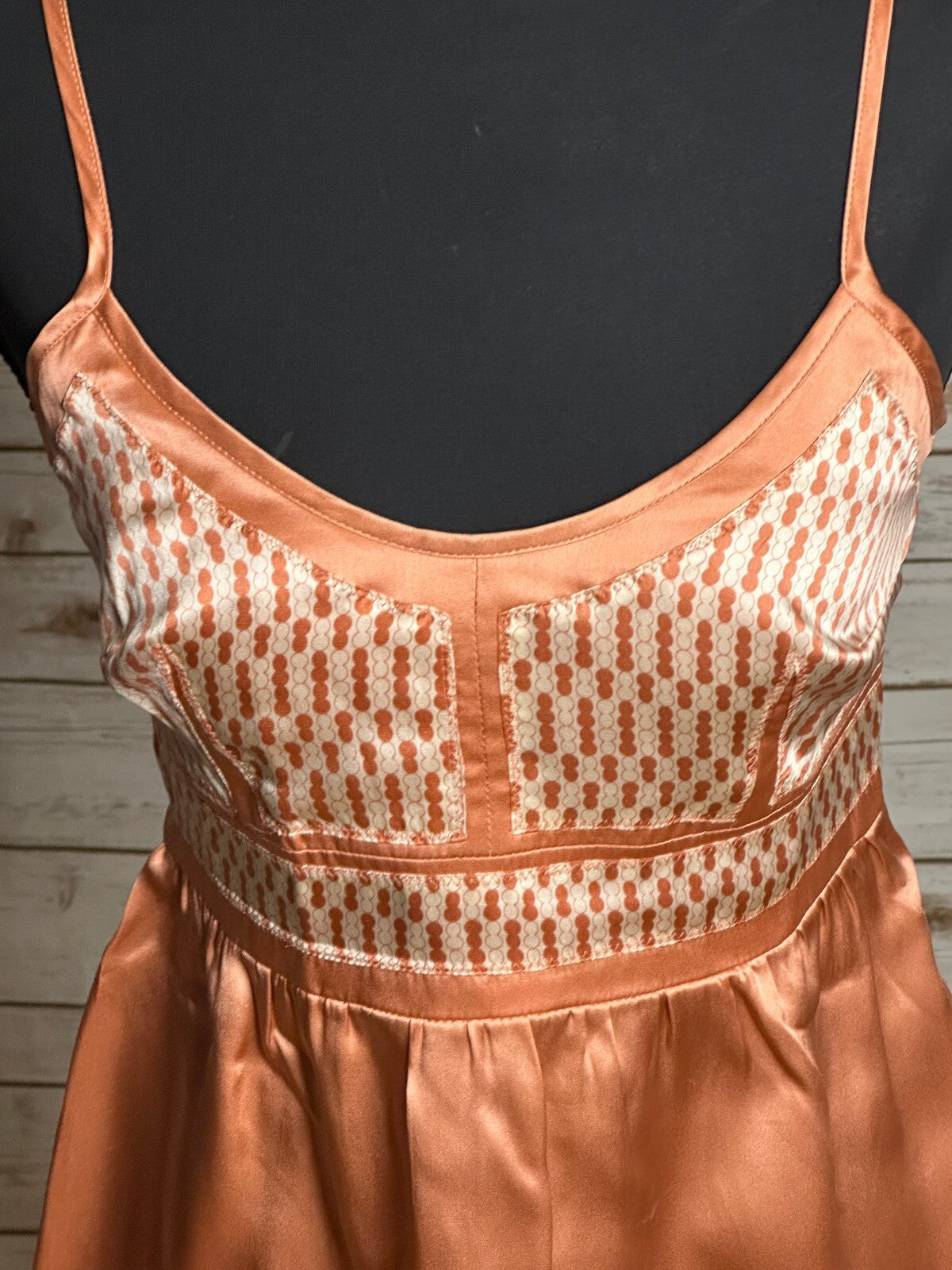 Proenza Schouler for Target coral cream 100% silk peplum cami top Size XS