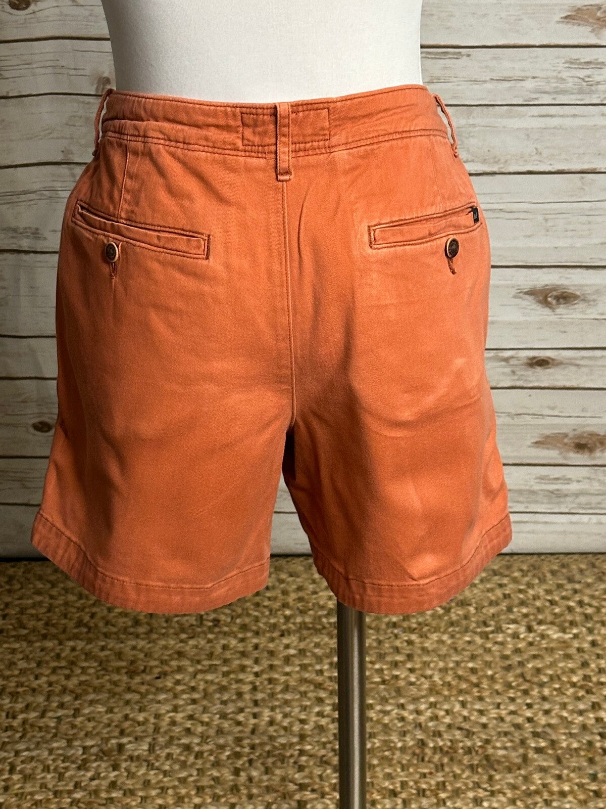 Abercrombie & Fitch coral orange 100% cotton chino shorts Size 32 coastal preppy