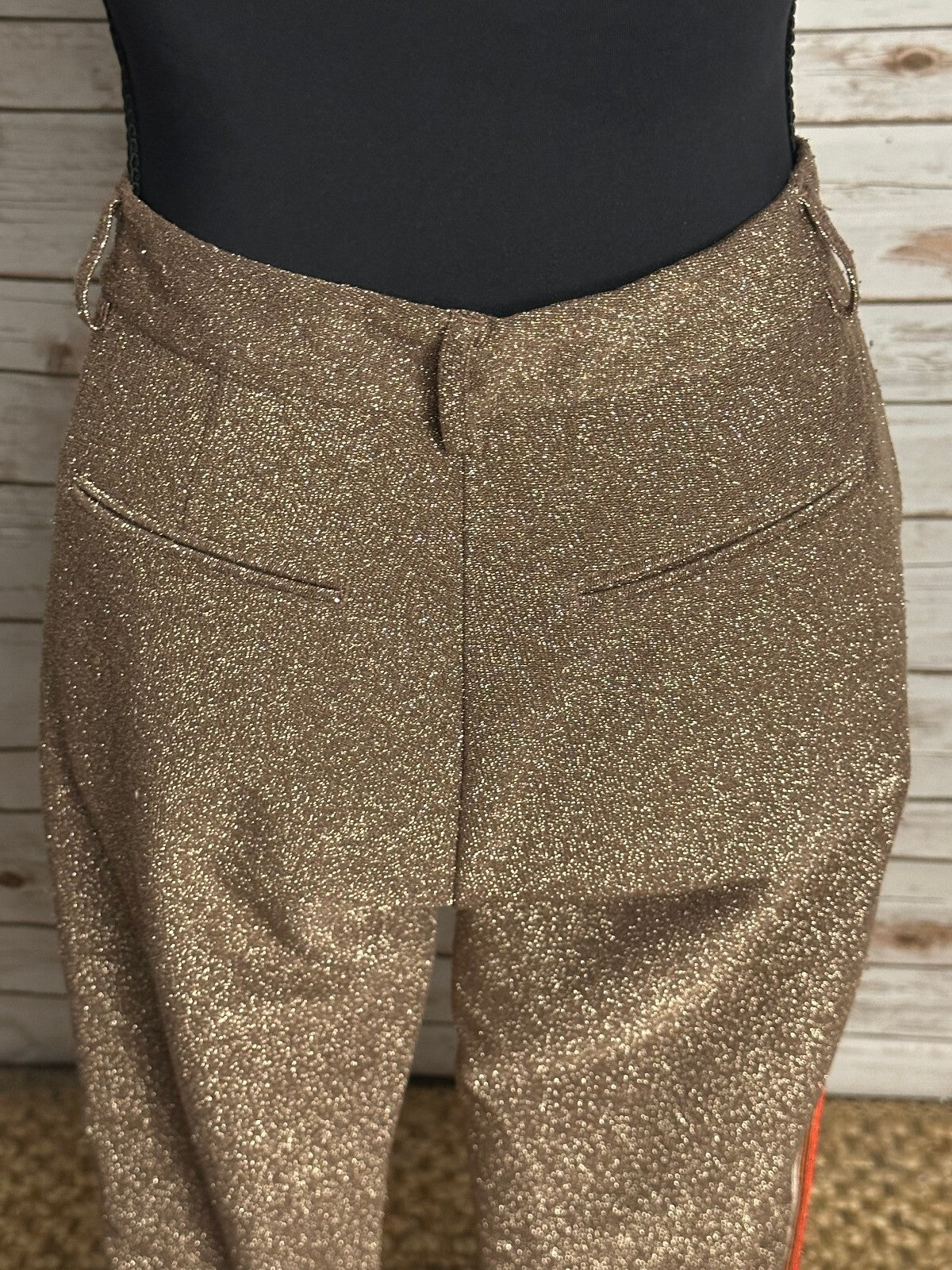 Scotch & Soda Far, Far Away gold/bronze metallic Lurex dress pants Size XS party