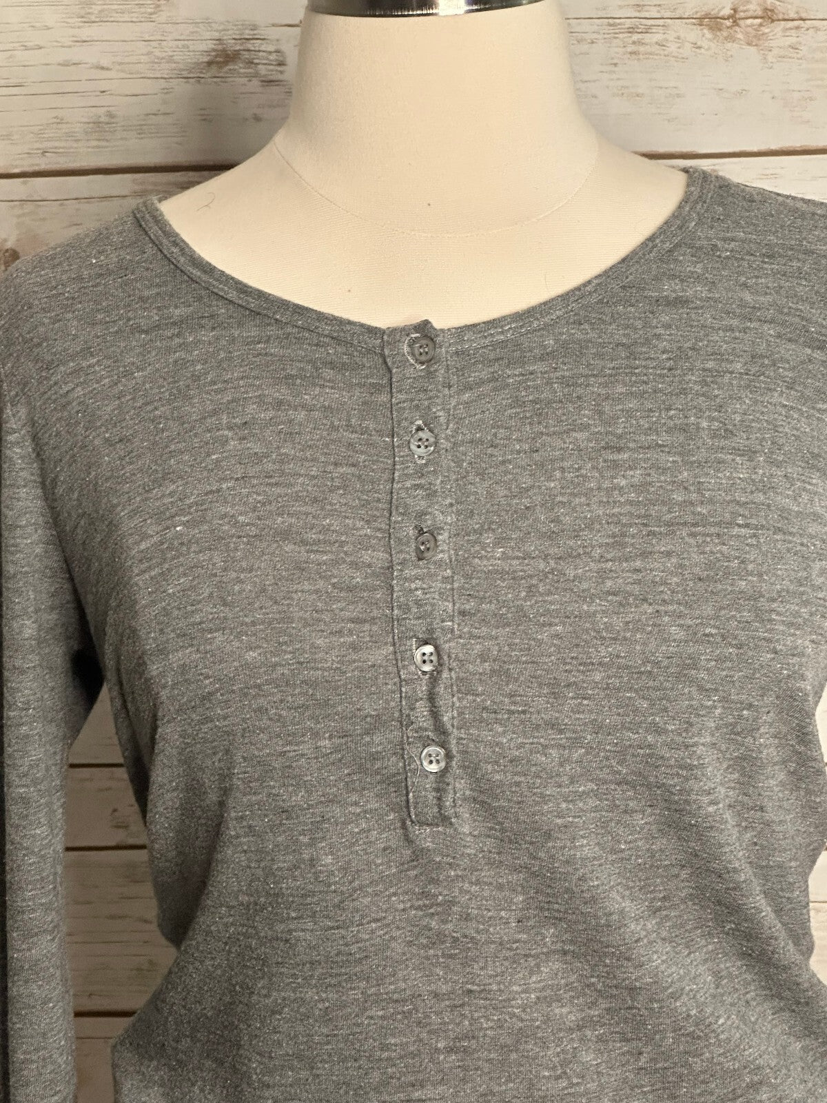 Nation LTD for Intermix grey long sleeve henley-style romper Large loungewear