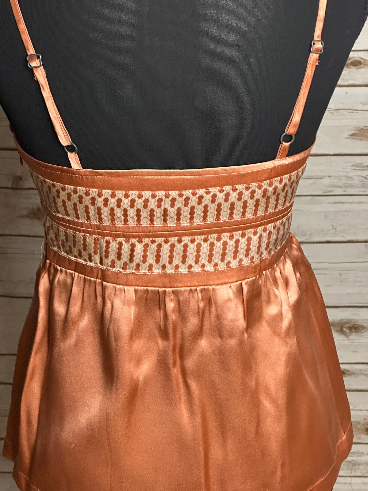 Proenza Schouler for Target coral cream 100% silk peplum cami top Size XS