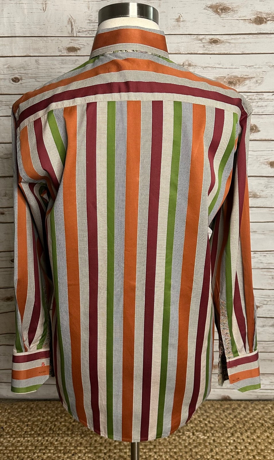 Robert Graham multicolored striped long sleeve cotton button-up shirt Large