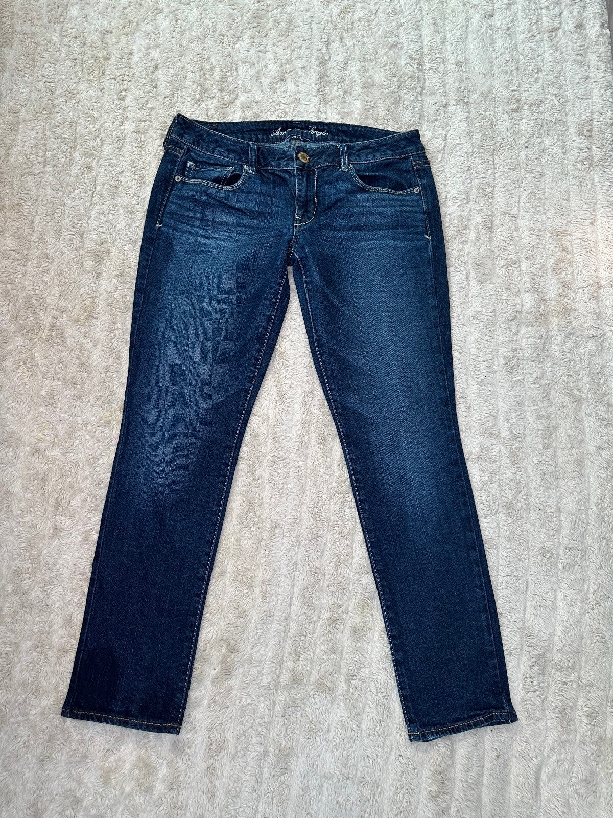 American Eagle Skinny dark wash stretch denim jeans Size 8 Short normcore casual