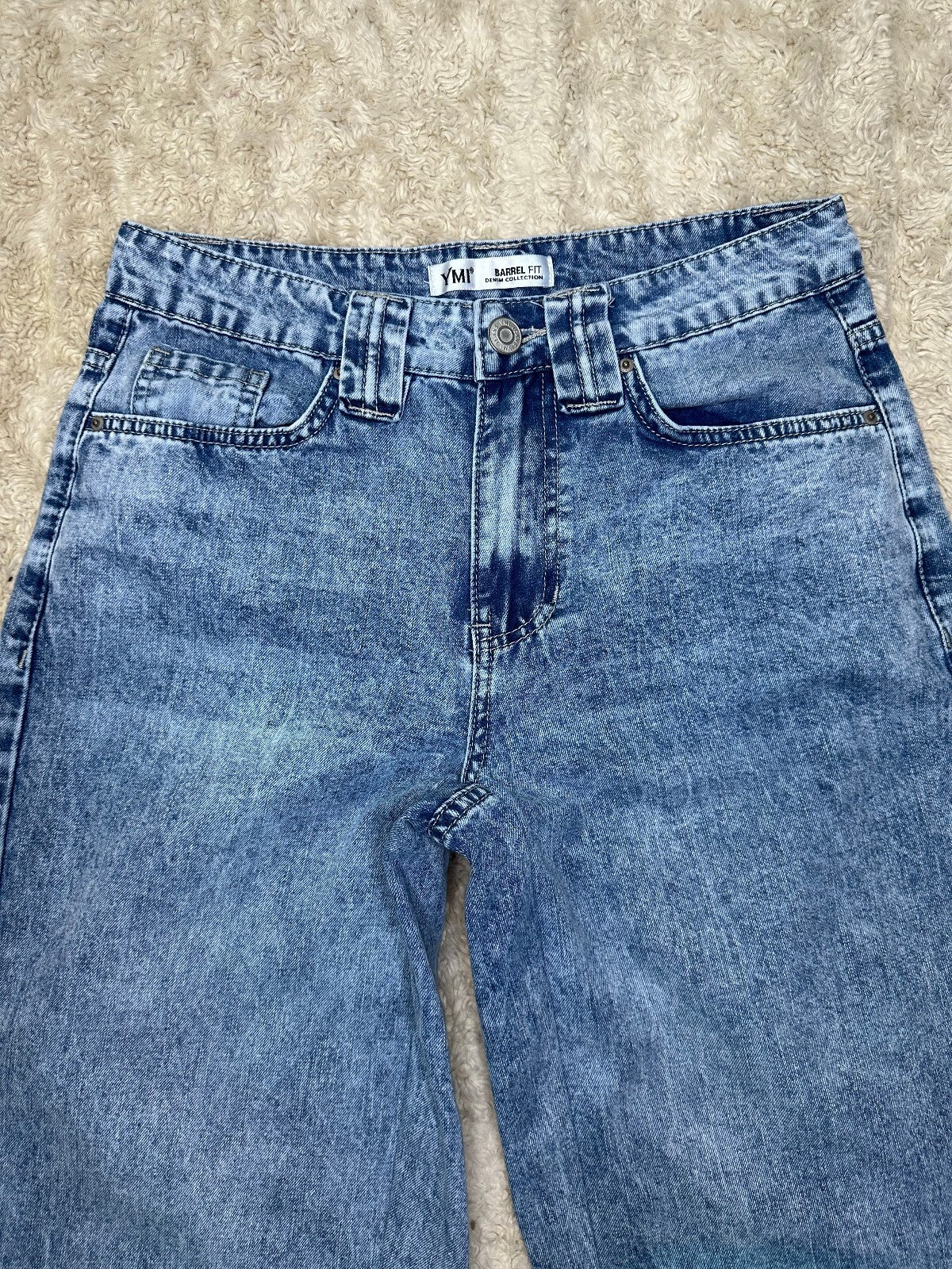YMI Jeans USA Barrel Fit acid-wash denim jeans Size 5/27 retro 80s 90s