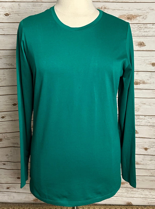 Lands' End kelly green 100% cotton crew neck long sleeve t-shirt Size XL-Tall/18