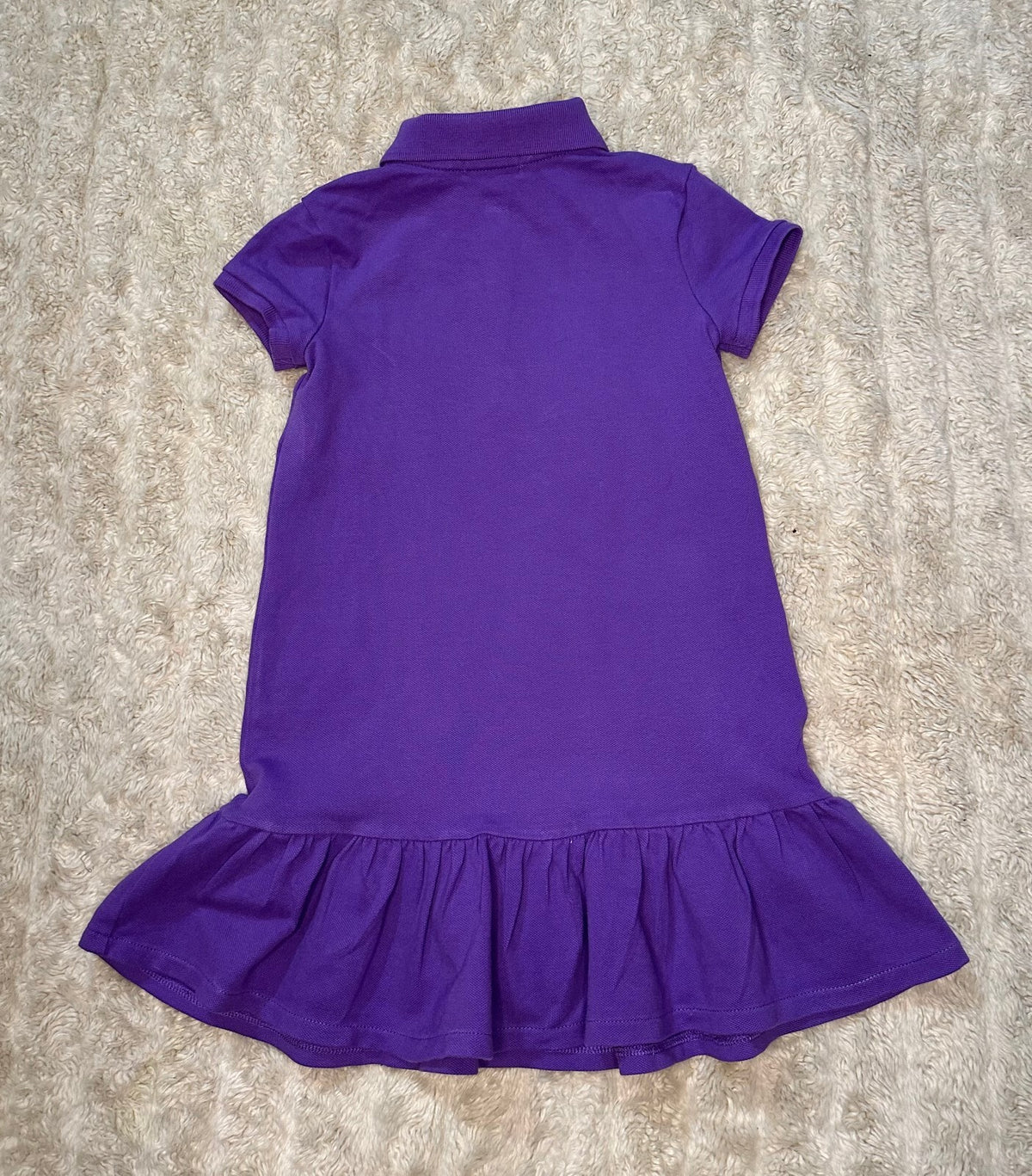 Polo Ralph Lauren Big Pony pique knit polo ruffled hem dress Size 5 preppy
