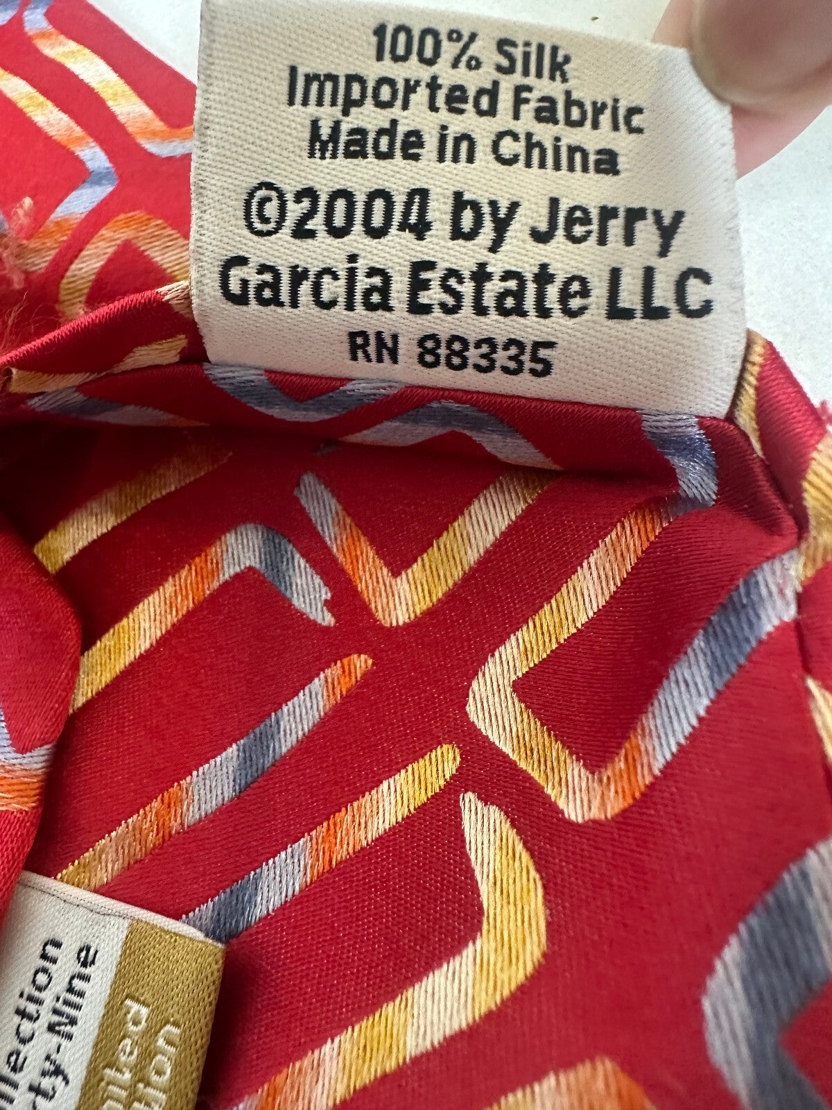 Vintage J. Garcia red gold Emerald City Anniversary Collection 100% silk tie