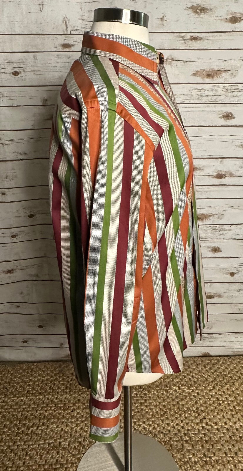 Robert Graham multicolored striped long sleeve cotton button-up shirt Large