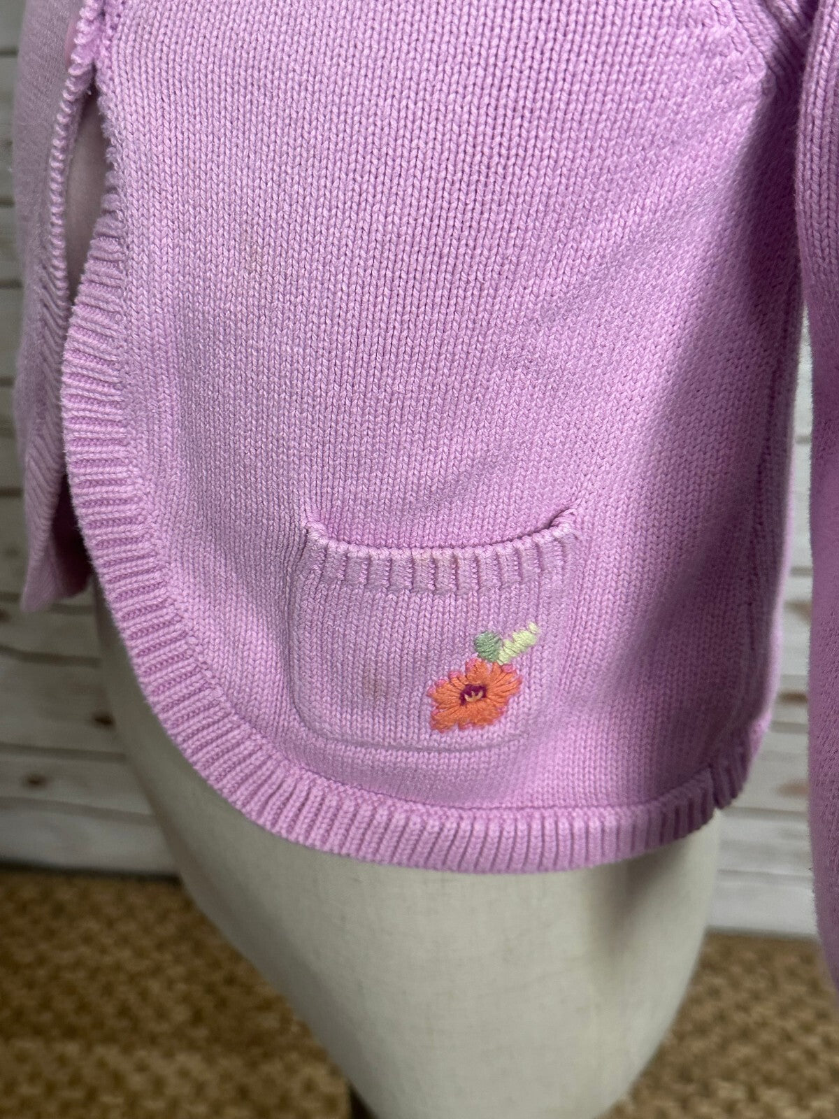 Vintage Gymboree pink Garden Blossom embroidered button-up cardigan sweater 2T