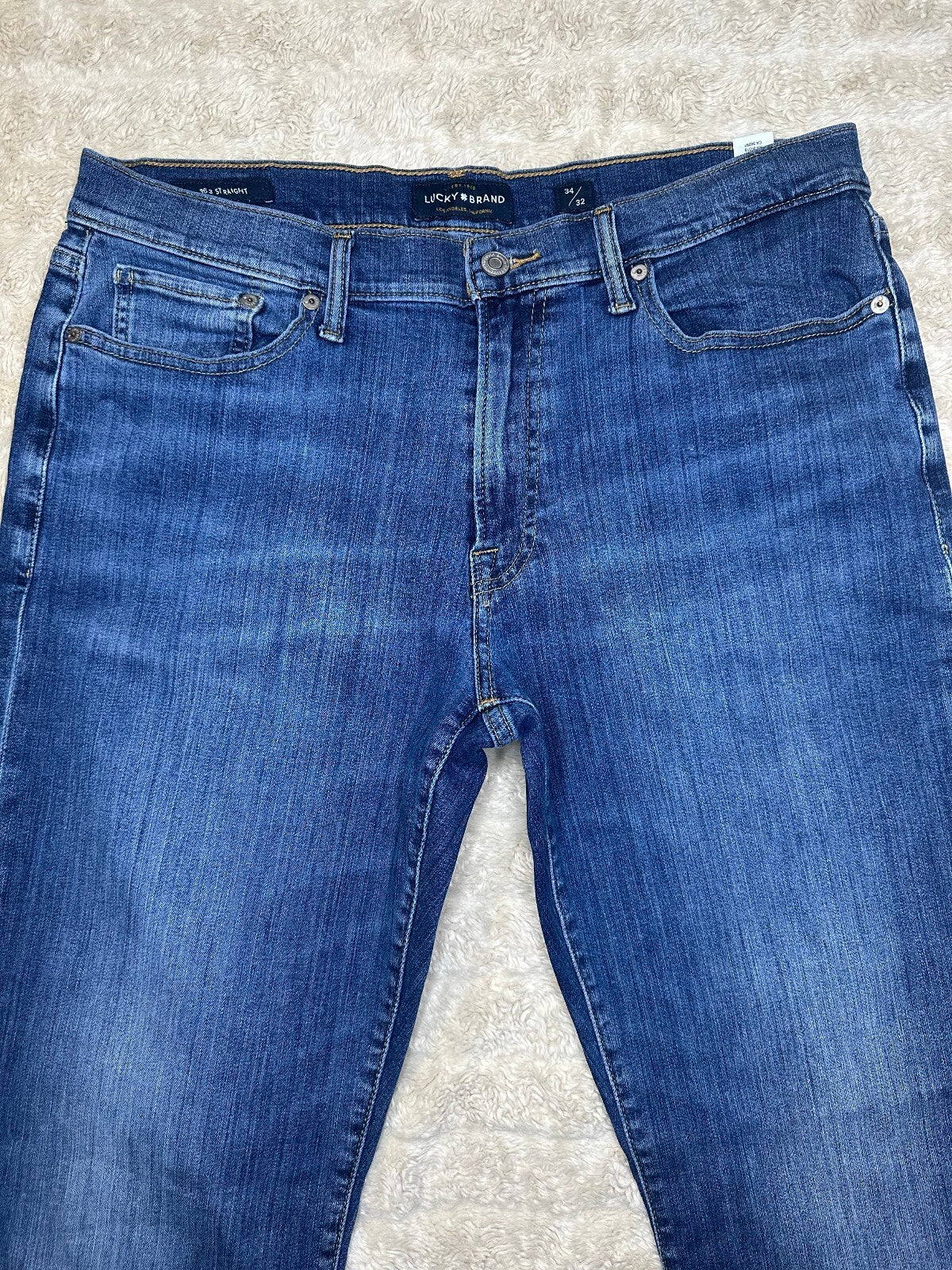Lucky Brand 363 Straight medium wash mid rise stretch denim jean 34x32 classic