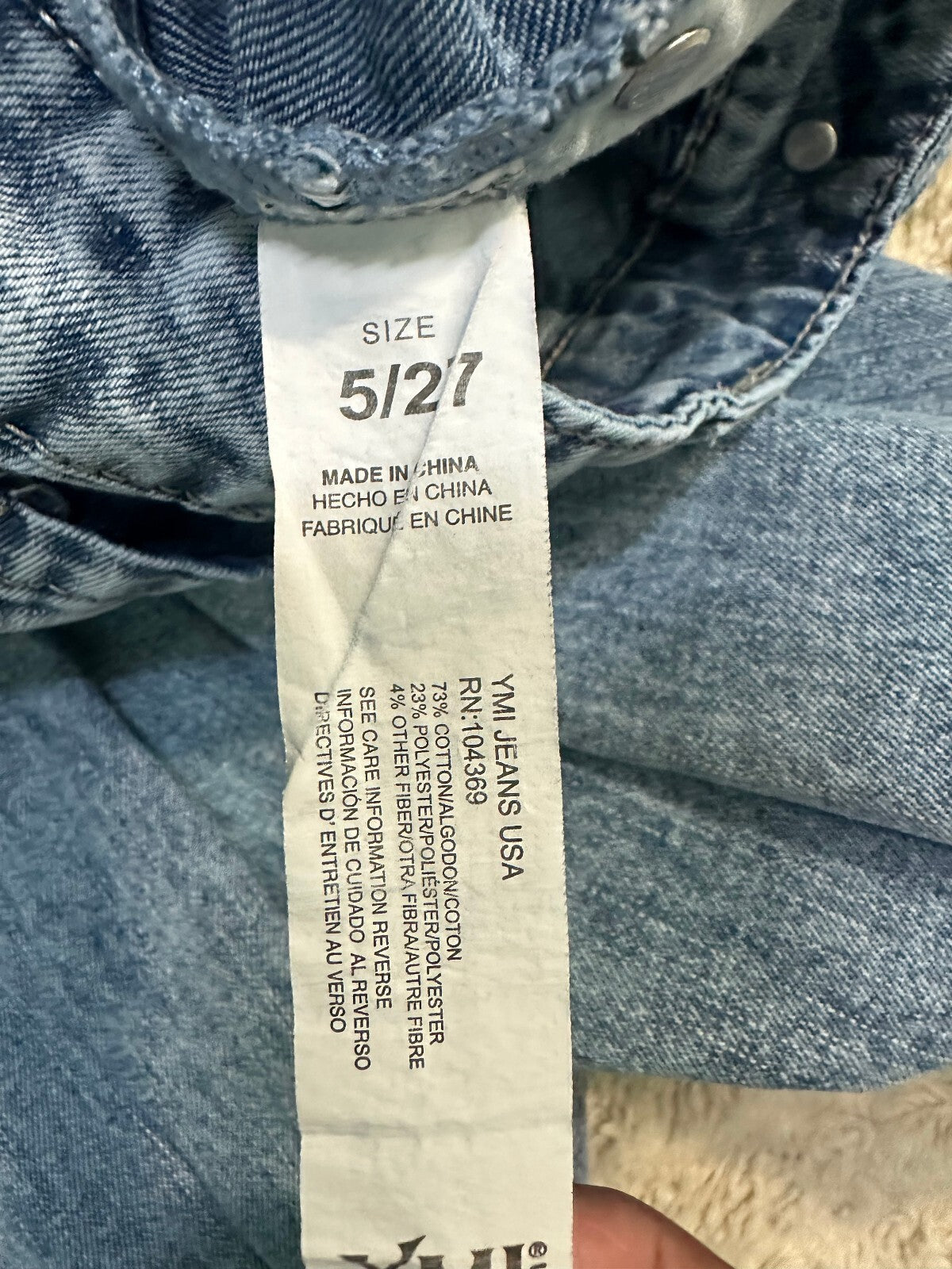 YMI Jeans USA Barrel Fit acid-wash denim jeans Size 5/27 retro 80s 90s