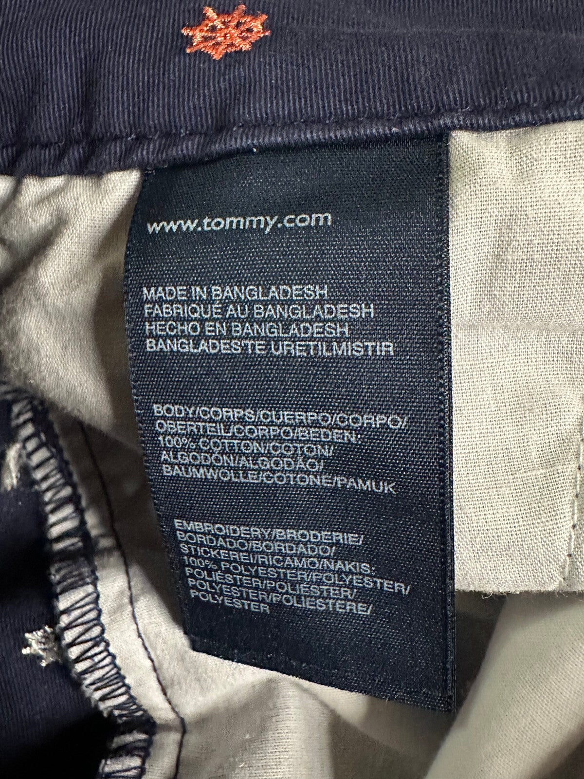 Tommy Hilfiger navy 100% cotton chino bermuda shorts Size 10 nautical coastal