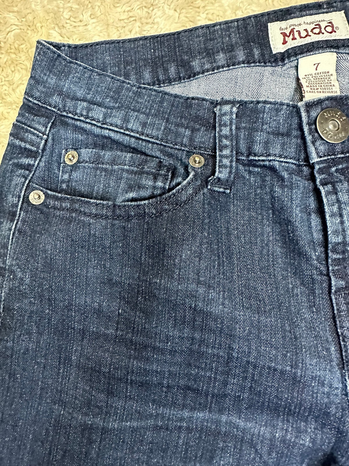 Mudd dark wash low-rise slim straight stretch denim jeans Size 7 Y2K 2000s
