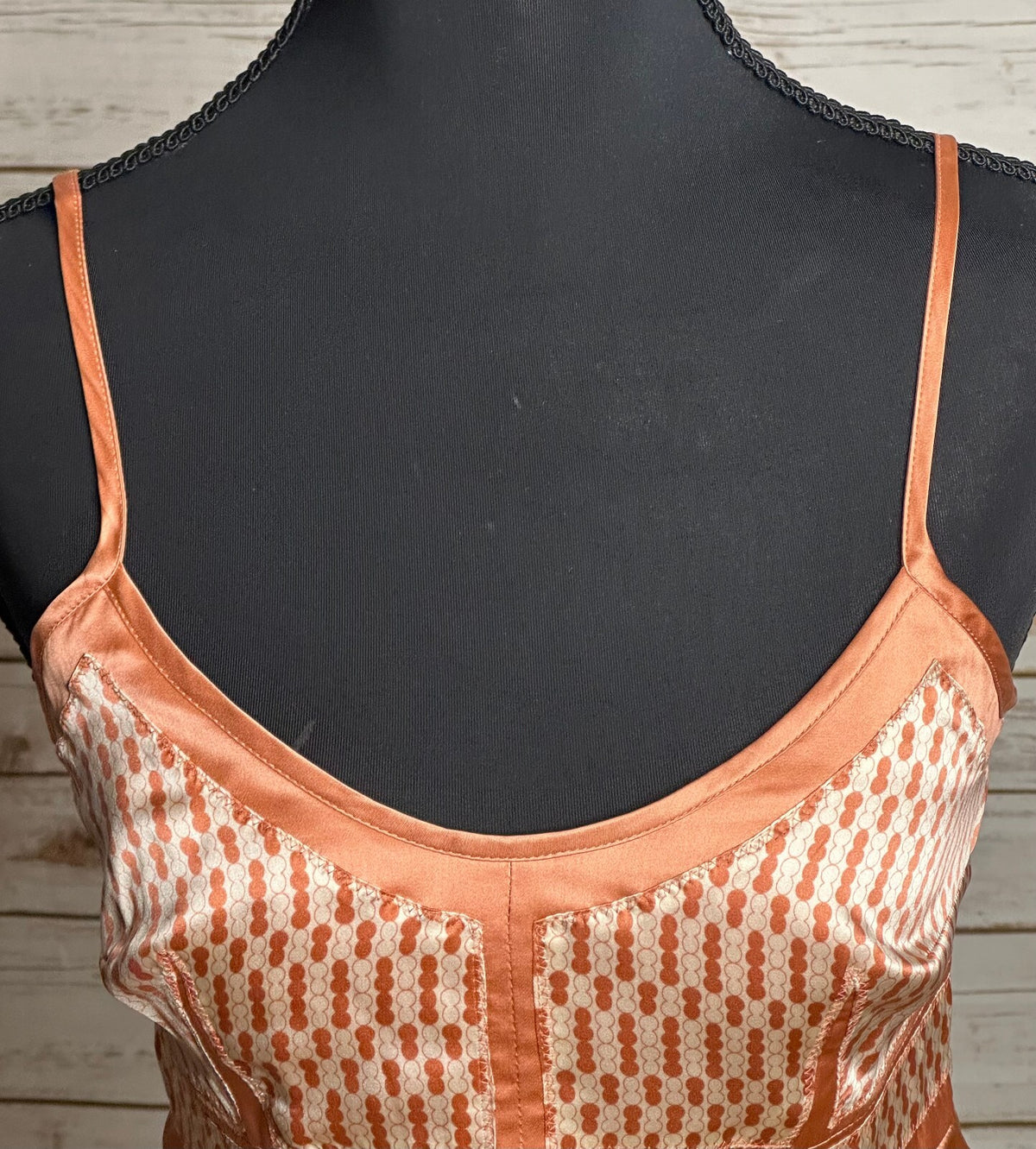 Proenza Schouler for Target coral cream 100% silk peplum cami top Size XS